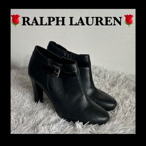 TALPH LAUREN Elegant Black Ankle Boots